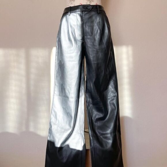 na kd Pants - na kd black faux leather high‎ waisted pants womens 36